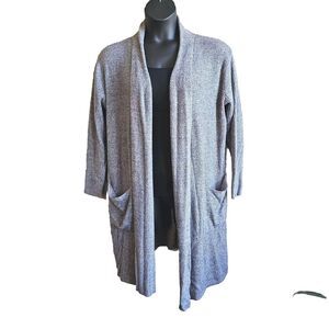barefoot dreams cozychic lite cardigan Long Gray Size Large XL *no Belt*